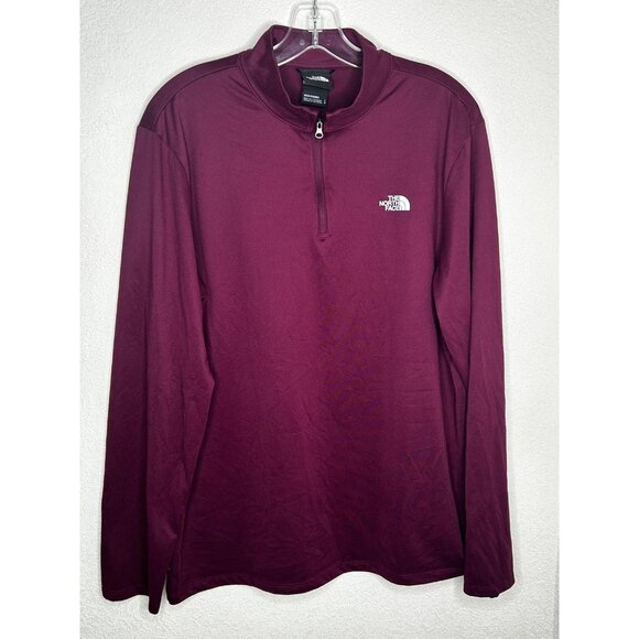 North Face Pullover Mens Large Maroon Elevation Quarter Zip Outdoor Shirt Hiking - Picture 1 of 14